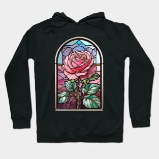 Stained Glass Pink Rose (757) Hoodie